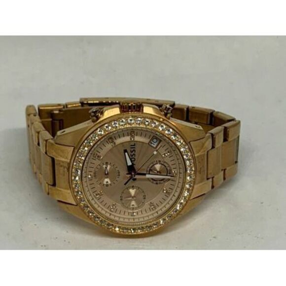 Fossil ES3352 Decker Chronograph Women's Gold Stainless Steel Analog Watch E118 - Picture 5 of 9